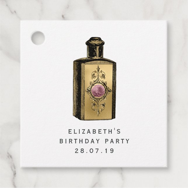 Étiquettes Cadeau Steampunk rose et or (Devant)