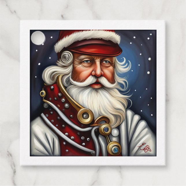 Étiquettes Cadeau Steampunk Santa Claus (Devant)