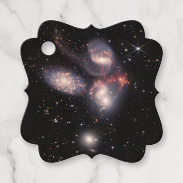 Étiquettes Cadeau Stephan's Quintet 5 Galaxies Deep Field James Webb (Devant)