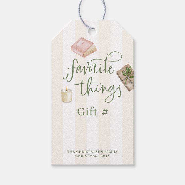Étiquettes-cadeau Stickers d'échange de cadeaux Chose préférée (Devant)