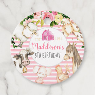 Étiquettes Cadeau Stickers Fille Ferme Anniversaire, Faveurs Ferme