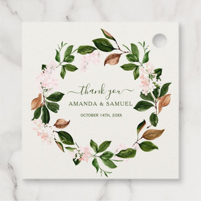 Étiquettes Cadeau Stickers Merci couleur eau vert (Dos)