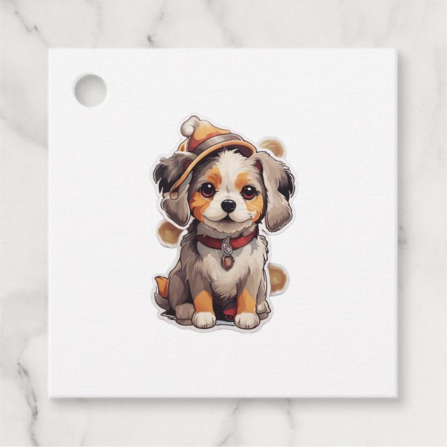 Étiquettes Cadeau Stickers pour chien unique mignons (Devant)