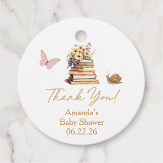 Étiquettes Cadeau Storybook New Chapter Baby Shower Wildflower