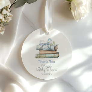 Étiquettes Cadeau Storybook Nouveau Chapitre Bleu Merci