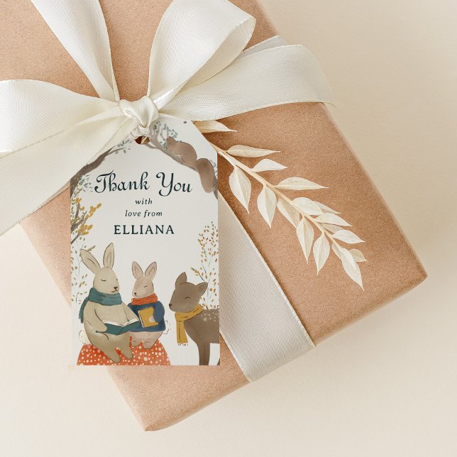 Étiquettes-cadeau Storybook Woodland Friends Baby shower Favoriser l (Créateur téléchargé)