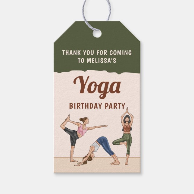 Étiquettes-cadeau Stretching Women Yoga Birthday Party Thank You (Devant)