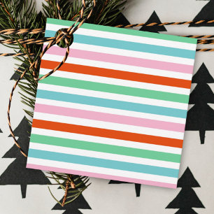 Étiquettes Cadeau Stripe Pattern Modern Colorful Christmas Cheer