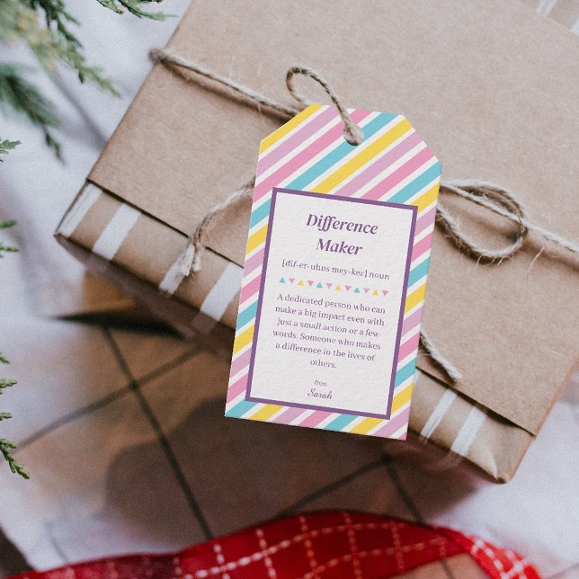Étiquettes-cadeau Stripes Enseignant Mentor Appréciation Merci (Stripes Teacher Mentor Appreciation Thank You Gift Tags)
