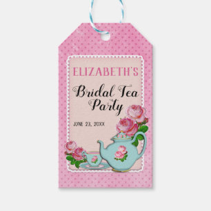 Étiquettes-cadeau Style Cottage Anglais Rose Tea Party Douche