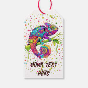 Étiquettes-cadeau Style d'aquarelle des teintures Chameleon