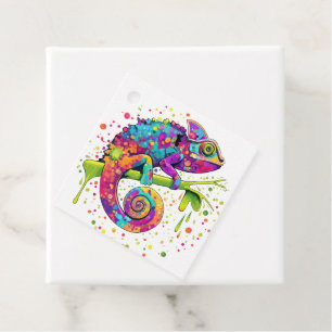 Étiquettes Cadeau Style d'aquarelle des teintures Chameleon