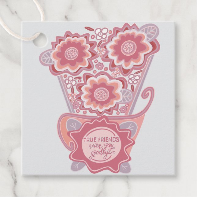 Étiquettes Cadeau Style de design floral unique (Devant)