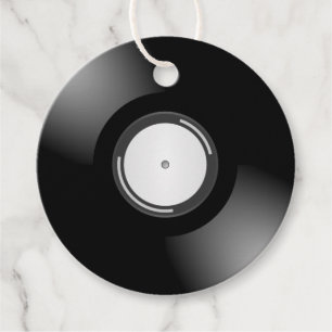 Étiquettes Cadeau Style de disque vinyle Favor Tag for DJs & Music L