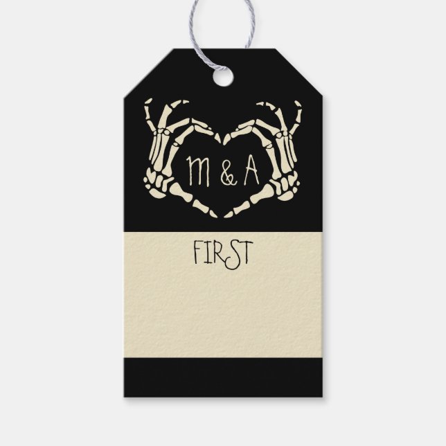Étiquettes-cadeau Style d'écriture Déplaisant mariage gothique jalon (Devant)