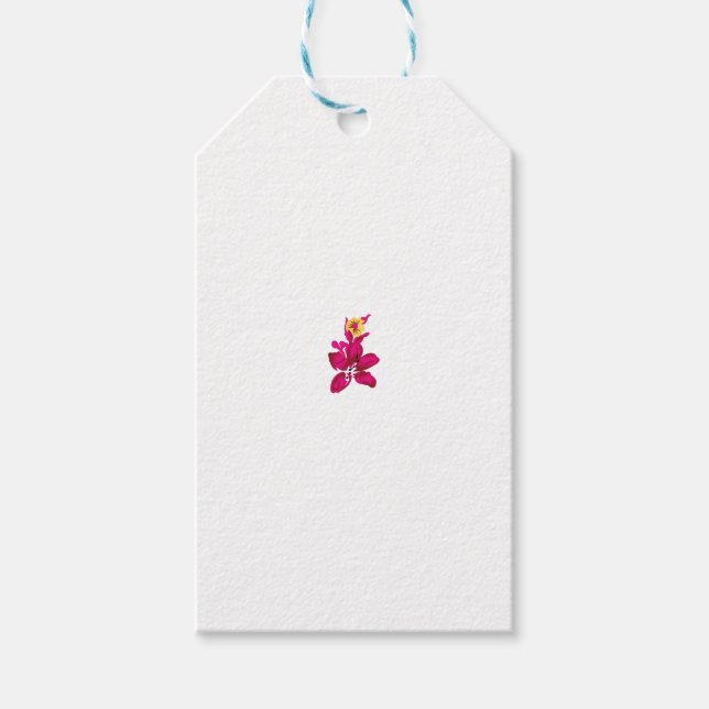 Étiquettes-cadeau Style floral, ArtyClick Crimson, Or léger (Devant)