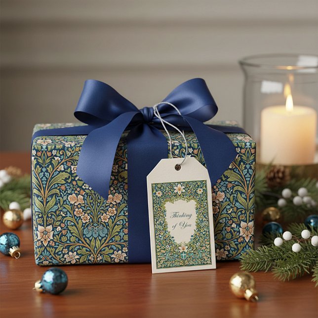 Étiquettes-cadeau style floral William Morris pensée pour vous (Créateur téléchargé)