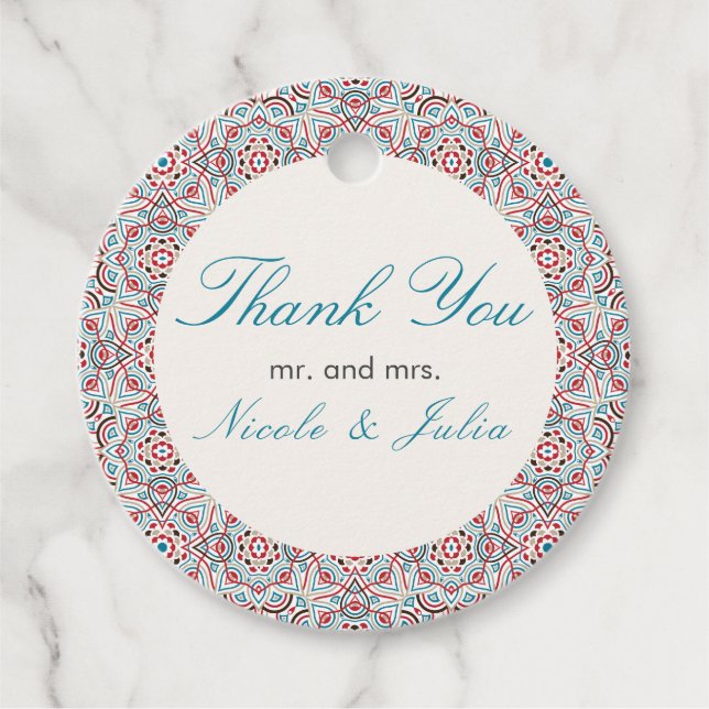 Étiquettes Cadeau Style géométrique Étincelles Mariage métallique en (Devant)