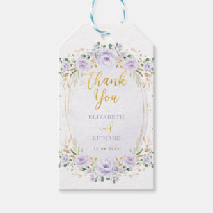 Étiquettes-cadeau Style Purple Gold Floral Wedding Faveurs