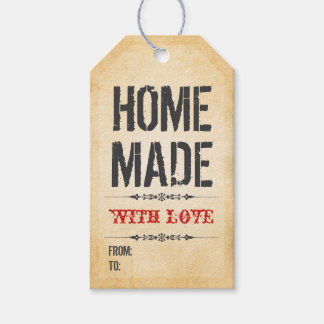 Étiquettes-cadeau Style vintage Maison faite avec Love Gift Tags