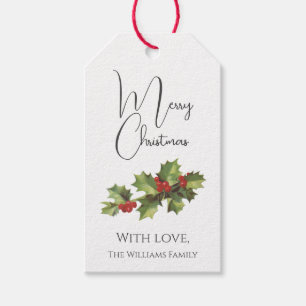 Étiquettes-cadeau Style vintage Mistletoe Joyeux Noël