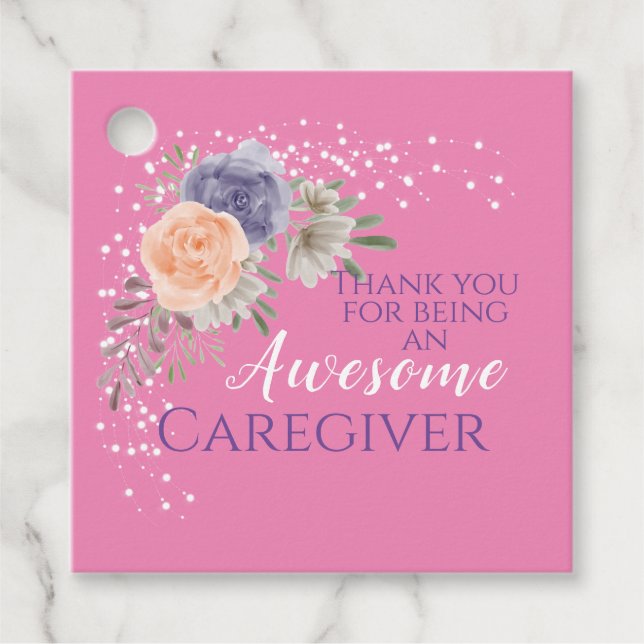 Étiquettes Cadeau Stylish Awesome Agiver Appréciation Floral Rose (Devant)