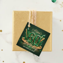 Stylish Luxury Emerald Green Gold 60th Birthday
