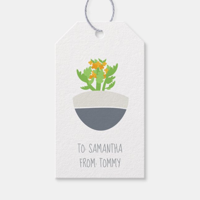 Étiquettes-cadeau Succulent Kalanchoe Plante maman Motif (Devant)