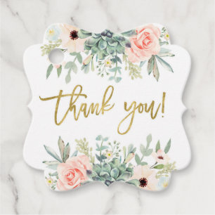 Étiquettes Cadeau Succulents merci