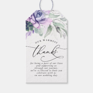 Étiquettes-cadeau Succulents Merci Mariage verdoyant