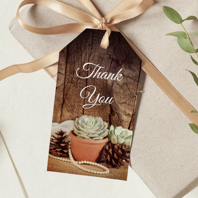 Étiquettes-cadeau Succulents rustiques et Grange mariage en bois Fav (Créateur téléchargé)