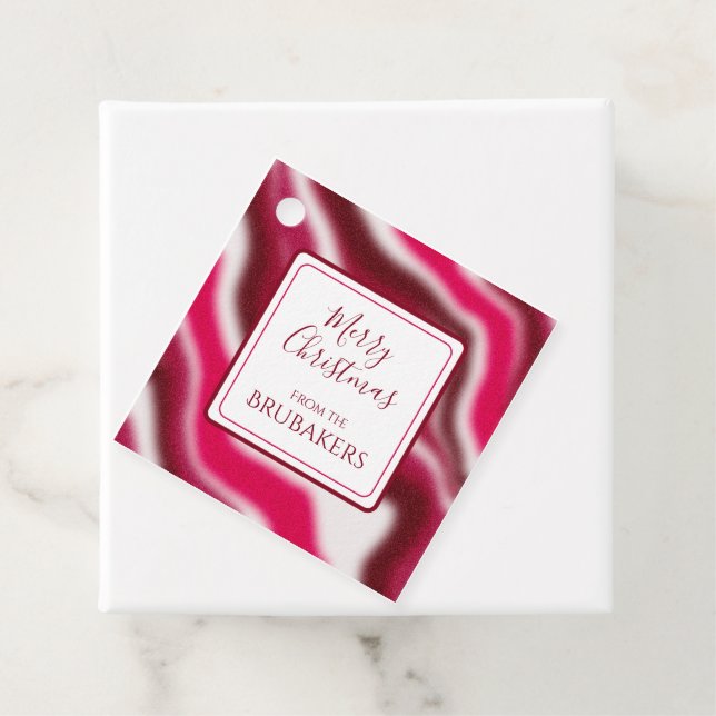 Étiquettes Cadeau Sucre de canne moderne personnalisé Nom de Noël ro (En situation)