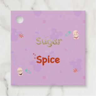 Étiquettes Cadeau Sucre et épice Baby Girl Douche Carré
