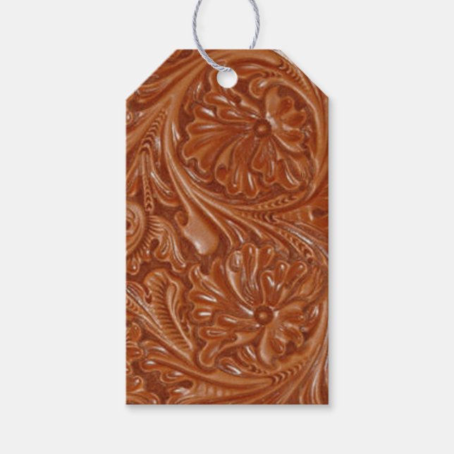 Étiquettes-cadeau sud-ouest motif pays occidental à outils cuir (Devant)