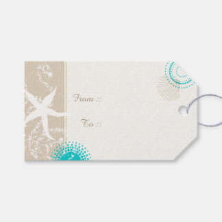 Étiquettes-cadeau Summer Beach Sand Starfish Mariage