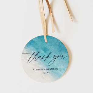 Étiquettes Cadeau Summer Beach Wedding Merci Favor Tags