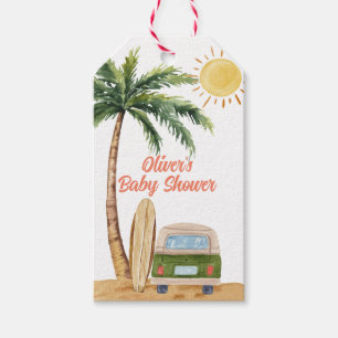Étiquettes-cadeau Summer Boho Surf Plage Van Baby shower