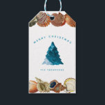 Étiquettes-cadeau Summer Christmas Beach Seashell Nom personnalisé<br><div class="desc">Un design de Noël d'été unique en utilisant des vagues de plage pour remplir le sapin de Noël et les coquillages comme frontière. Idéal pour les cadeaux de Noël et la décoration. Customisez l'étiquette cadeau de Noël avec votre texte et faites-le vous-même.</div>