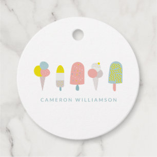 Étiquettes Cadeau Summer Pastel Ice Cream Personnalisé