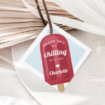 Étiquettes Cadeau Summer Popsicle Anniversaire de enfant Party<br><div class="desc">Conçues pour correspondre aux invitations de fête d'anniversaire de nos enfants célèbres,  ces étiquettes de faveur mignonnes présentent un popsicle rouge vif sur le devant,  avec les mots "merci d'avoir froid avec moi" et une signature en lettres rétro blanches.</div>