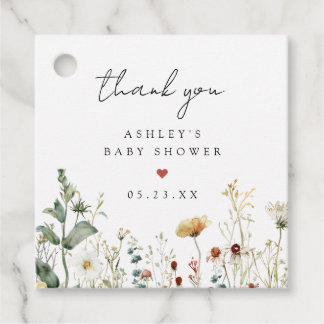 Étiquettes Cadeau Summer Wildflower Field Baby Shower