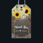 Étiquettes-cadeau Sunflowers & Daisy Mason Jar Sparkle Rustic Chic<br><div class="desc">Customisez cependant.Objets correspondants disponibles.</div>