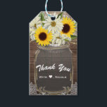 Étiquettes-cadeau Sunflowers & Daisy Mason Jar Sparkle Rustic Chic<br><div class="desc">Customisez cependant.Objets correspondants disponibles.</div>