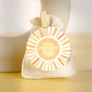 Étiquettes Cadeau Sunshine gender neutre 1ère fête d'anniversaire