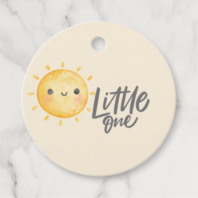 Étiquettes Cadeau Sunshine Little One Baby shower (Devant)