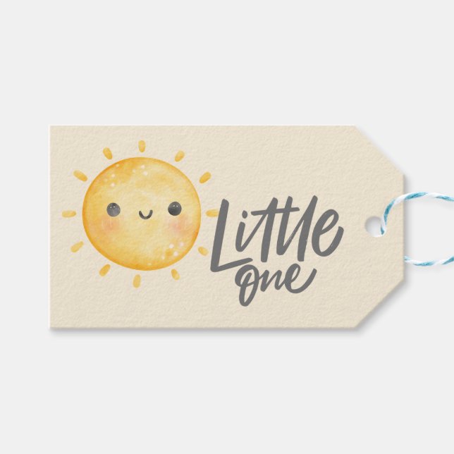 Étiquettes-cadeau Sunshine Little One Baby shower (Devant (Horizontal))