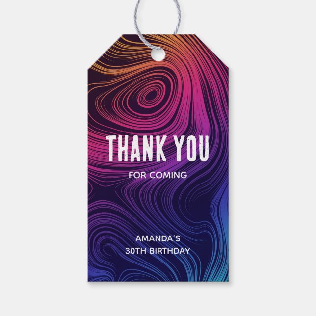 Étiquettes-cadeau Super Abstrait des tourbillons et cercles Cool Ann (Devant)