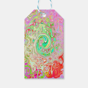 Étiquettes-cadeau Super Abstrait Retro Pastel Green Liquid Swirl