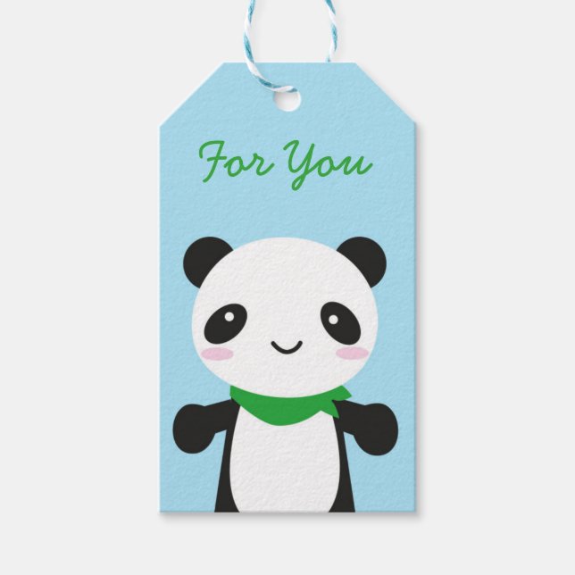 Étiquettes-cadeau Super Cute Kawaii Panda (Devant)
