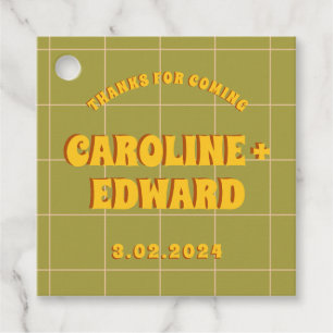 Étiquettes Cadeau Super Gras Vert Jaune Rouge Funky